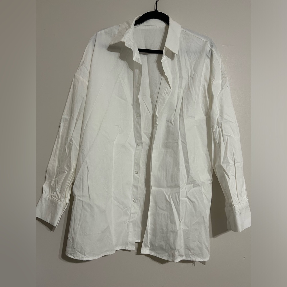 Oversized White Button Up